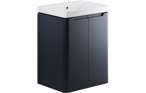 Bona 600mm 2 Door Floor Standing Basin Unit - Matt Indigo