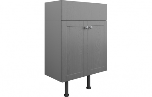 Apo 600mm 2 Door Basin Unit - Grey Ash