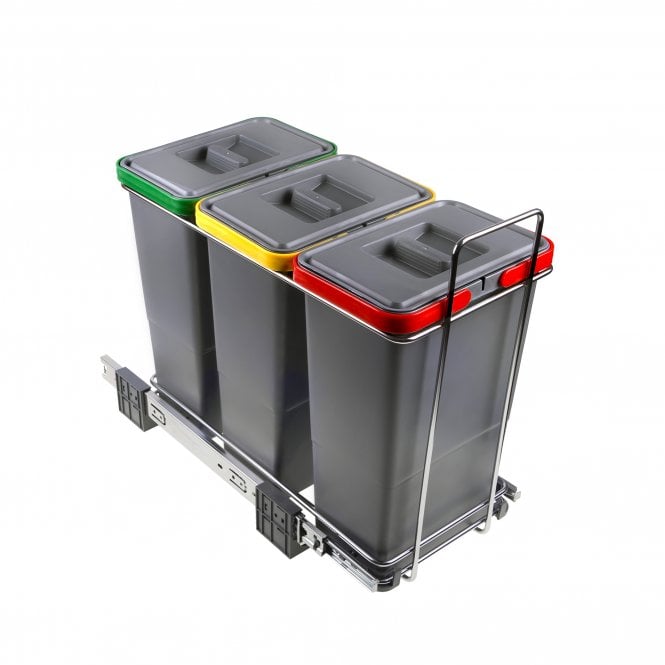 Eco-Fil 300Mm Pull Out Waste Bin 24L (3 X 8L)